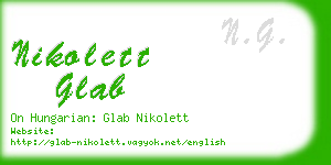 nikolett glab business card